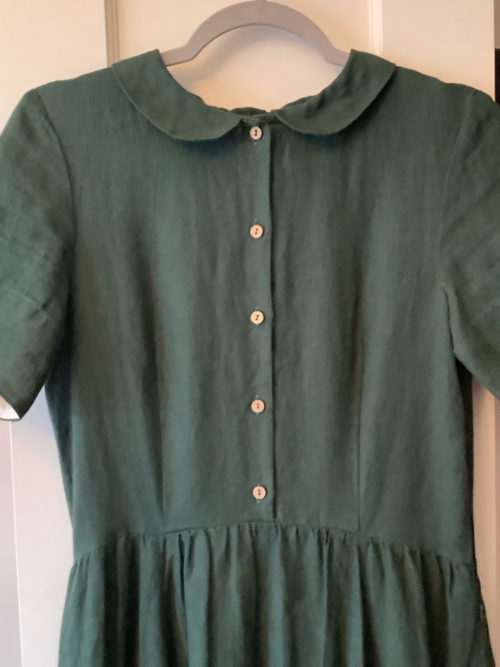 Son de Flor Short Sleeve Peter Pan Collar Linen Dress - Picture 4 of 14